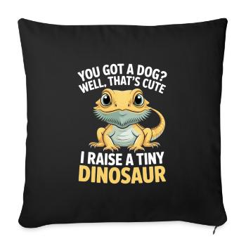 Bearded Dragon Reptile Lover Lizard Pet - Sofa pillowcase 17,3'' x 17,3'' (45 x 45 cm) - black - Front