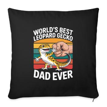 Léopard Gecko Léopard Gecko Reptile Terraristique - Housse de coussin décorative 45 x 45 cm - noir - Devant