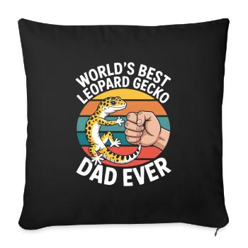 Léopard Gecko Léopard Gecko Reptile Terraristique - Housse de coussin décorative 45 x 45 cm - noir - Devant