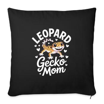 Leopard Gecko Mom Leopards Gecko Reptiles - Sofa pillowcase 17,3'' x 17,3'' (45 x 45 cm) - black - Front