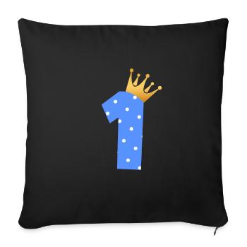 1er anniversaire premier cadeau d'anniversaire de bébé - Housse de coussin décorative 45 x 45 cm - noir - Devant