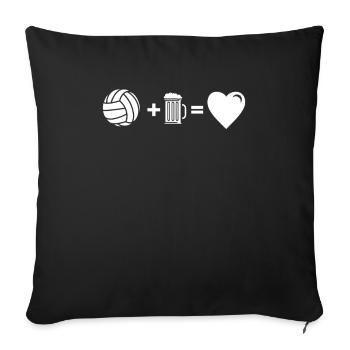 Volleyball Bier Liebe Geschenk - Sofakissenbezug 45 x 45 cm - Schwarz - Vorne