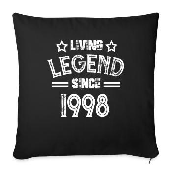 Living Legend since 1998 98s vintage gift - Sofa pillowcase 17,3'' x 17,3'' (45 x 45 cm) - black - Front