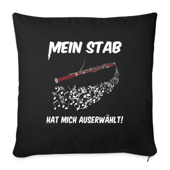 Mein Stab hat mich auserwählt - Fagott Instrument - Sofakissenbezug 45 x 45 cm - Schwarz - Vorne