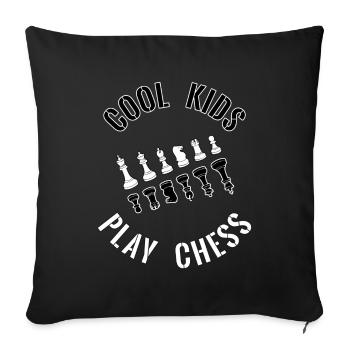 Cool Kids Play Chess Toutes les pièces cadeau - Housse de coussin décorative 45 x 45 cm - noir - Devant