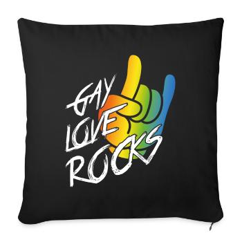 Gay love rocks - Sofa pillowcase 17,3'' x 17,3'' (45 x 45 cm) - black - Front