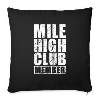 Cadeau de membre du Mile High Club - Housse de coussin décorative 45 x 45 cm - noir - Devant
