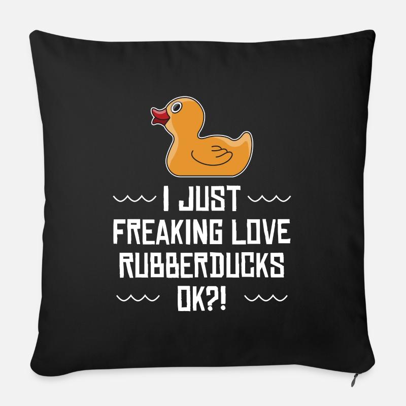 Ich liebe gerade Rubberducks Geschenk - Sofakissenbezug 45 x 45 cm - Schwarz
