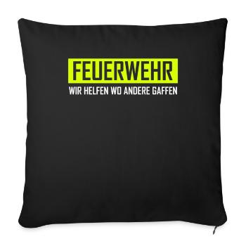 Firefighters help other gaffes gift - Sofa pillowcase 17,3'' x 17,3'' (45 x 45 cm) - black - Front