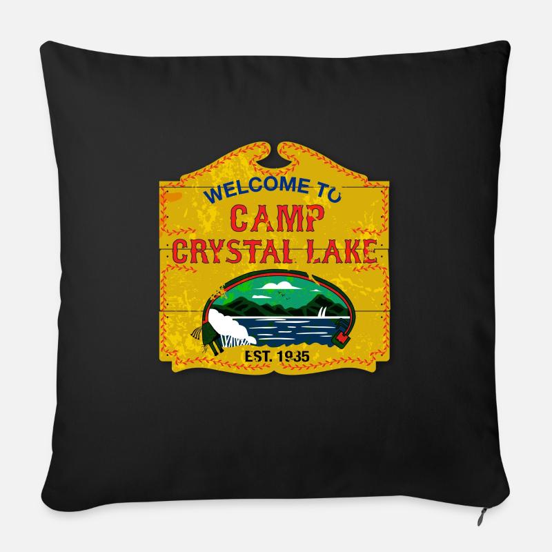 Camp Crystal Lake - Sofakissenbezug 45 x 45 cm - Schwarz