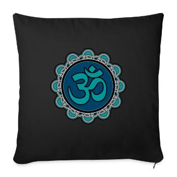 Symbole Om - Aum - Yoga - Méditation - Energie - Housse de coussin décorative 45 x 45 cm - noir - Devant