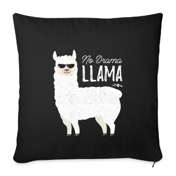 No drama llama - Sofa pillowcase 17,3'' x 17,3'' (45 x 45 cm) - black - Front