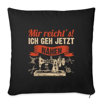 Je vais vous le donner, je vais coudre maintenant - Housse de coussin décorative 45 x 45 cm - noir - Devant
