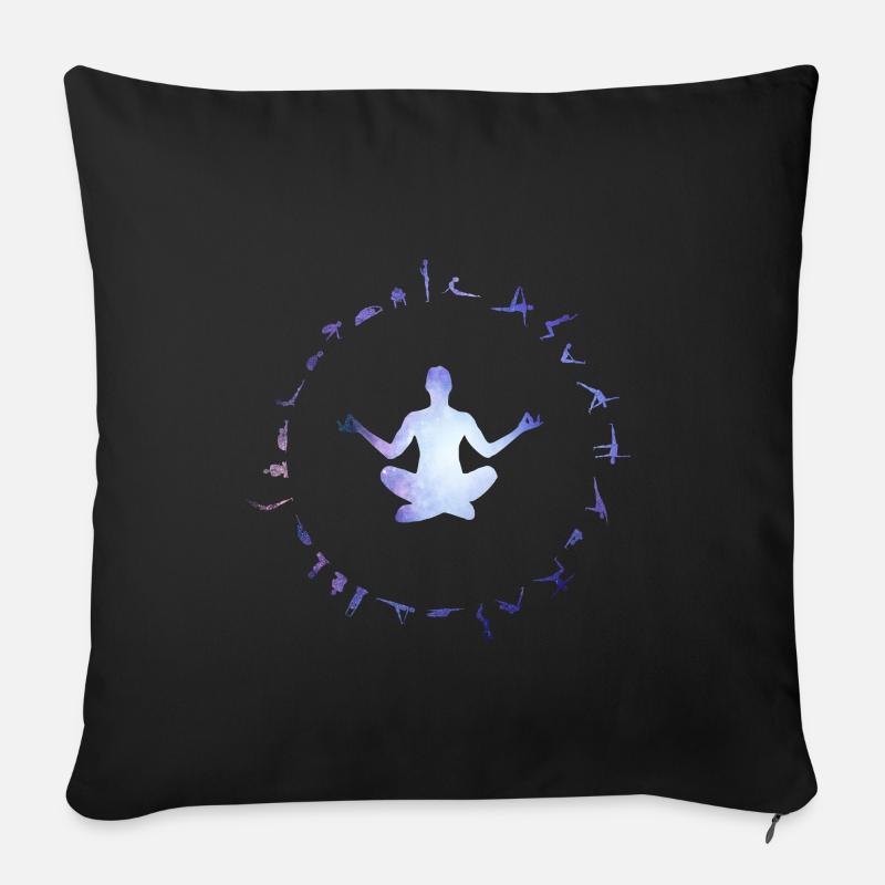 yoga - Housse de coussin décorative 45 x 45 cm - noir