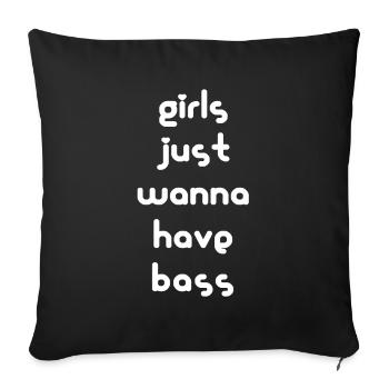 Les filles veulent juste avoir BASS - Housse de coussin décorative 45 x 45 cm - noir - Devant