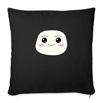 Kawaii Marshmallow - cute face - Sofa pillowcase 17,3'' x 17,3'' (45 x 45 cm) - black - Front