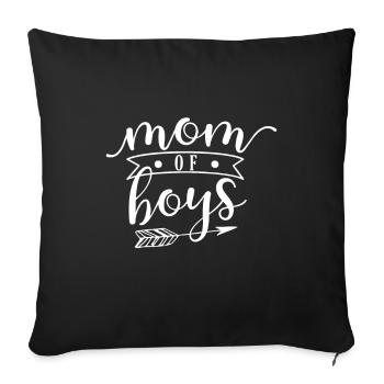 MOM OF BOYS - Sofa pillowcase 17,3'' x 17,3'' (45 x 45 cm) - black - Front