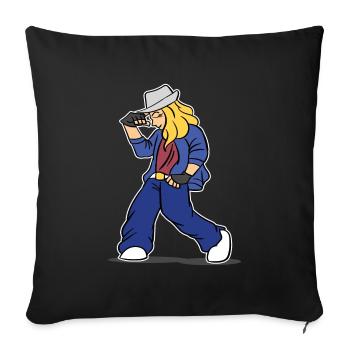 Cool Hip Hop Girl - Sofa pillowcase 17,3'' x 17,3'' (45 x 45 cm) - black - Front