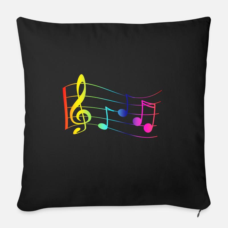 Noten - Musik - Sofakissenbezug 45 x 45 cm - Schwarz
