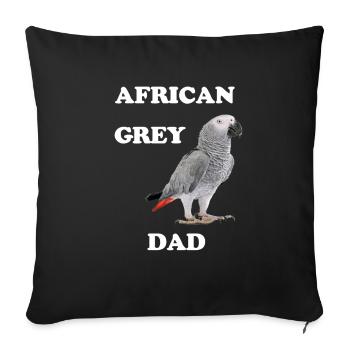 Gray parrot parrot - Sofa pillowcase 17,3'' x 17,3'' (45 x 45 cm) - black - Front