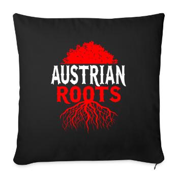 Austria roots T-shirt flag proud gift - Sofa pillowcase 17,3'' x 17,3'' (45 x 45 cm) - black - Front