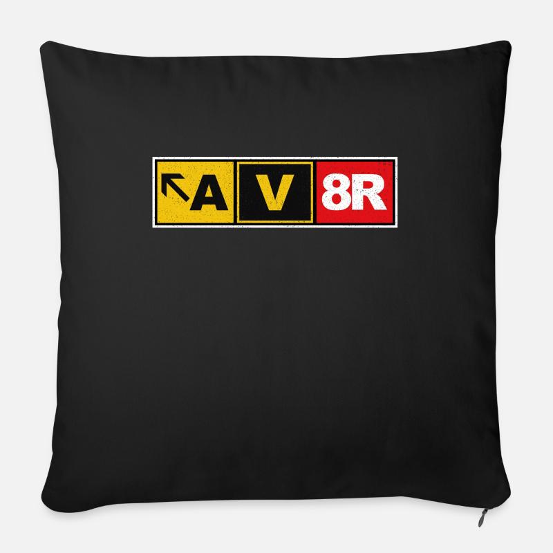 AV8R Aviator Pilot Airplane Flight Attendant Gift - Sofakissenbezug 45 x 45 cm - Schwarz