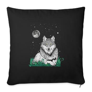 Wolf Wolves Fantasy - Sofa pillowcase 17,3'' x 17,3'' (45 x 45 cm) - black - Front