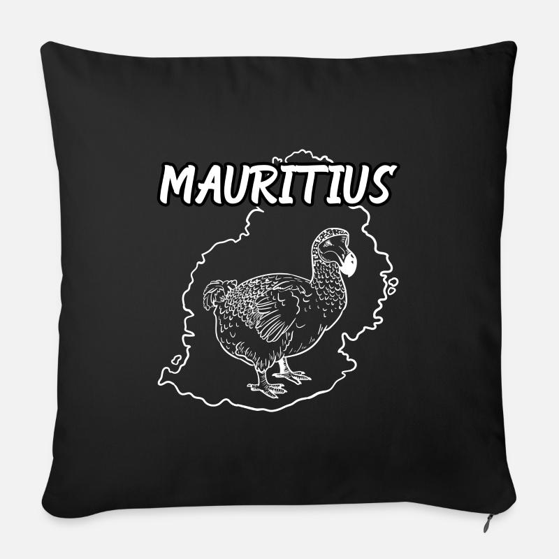 Mauritius Landkarte und Dodo Vogel - Sofakissenbezug 45 x 45 cm - Schwarz