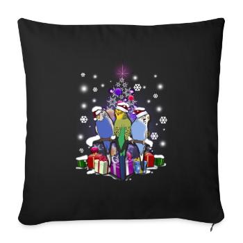 Budgerigar Christmas - Sofa pillowcase 17,3'' x 17,3'' (45 x 45 cm) - black - Front