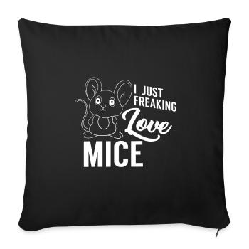 mouse - Sofa pillowcase 17,3'' x 17,3'' (45 x 45 cm) - black - Front