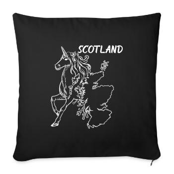 Scotland Country Map And Unicorn - Sofa pillowcase 17,3'' x 17,3'' (45 x 45 cm) - black - Front
