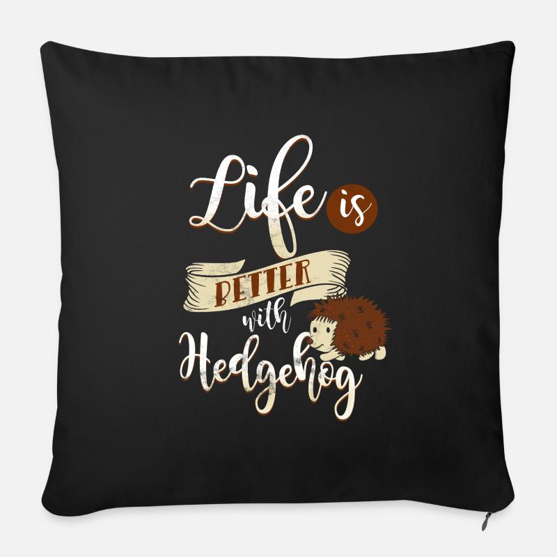Hedgehog - Sofa pillowcase 17,3'' x 17,3'' (45 x 45 cm) - black