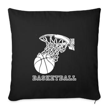 basket-ball - Housse de coussin décorative 45 x 45 cm - noir - Devant
