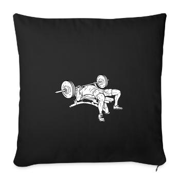 Powerlifting Bodybuilding Gymnastique de levage - Housse de coussin décorative 45 x 45 cm - noir - Devant