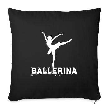Danseuse ballerine - Housse de coussin décorative 45 x 45 cm - noir - Devant