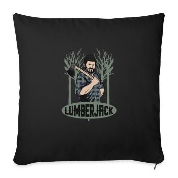 Forêt bûcheron agriculteur scierie cadeau - Housse de coussin décorative 45 x 45 cm - noir - Devant