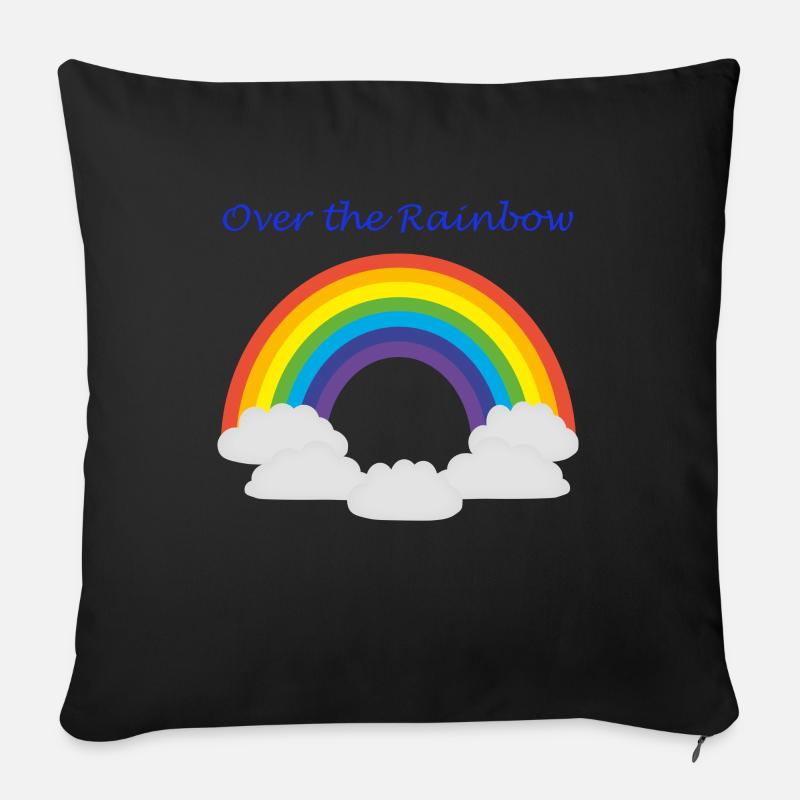 Über dem Regenbogen - Sofakissenbezug 45 x 45 cm - Schwarz
