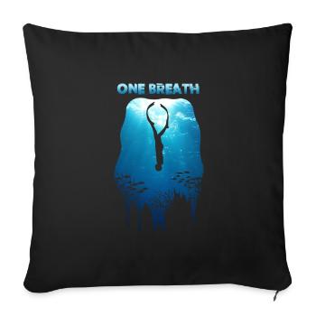 XASTY Dive Unit Dive Fridykking Apnea Blue Sea - Sofa pillowcase 17,3'' x 17,3'' (45 x 45 cm) - black - Front