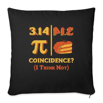 Chemise Pi Day Pi est une chemise à coïncidence en forme de tarte - Housse de coussin décorative 45 x 45 cm - noir - Devant
