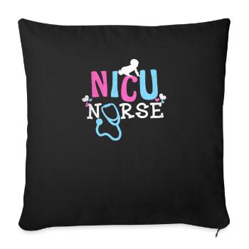 Nicu Infirmière Infirmière Neontal Cadeau - Housse de coussin décorative 45 x 45 cm - noir - Devant