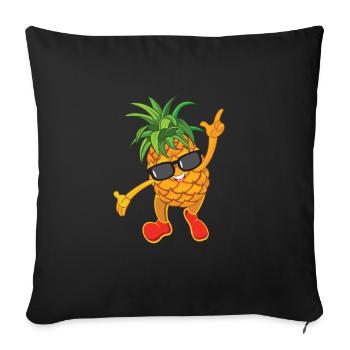 Dancing pineapple with sunglasses - Sofa pillowcase 17,3'' x 17,3'' (45 x 45 cm) - black - Front