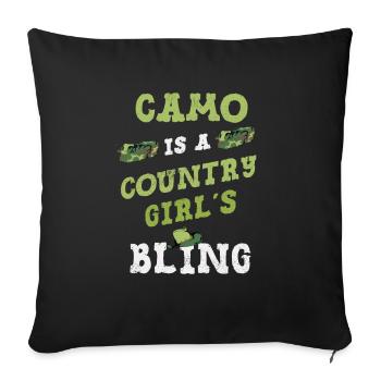 Camo is 's Bling Redneck - Sofa pillowcase 17,3'' x 17,3'' (45 x 45 cm) - black - Front