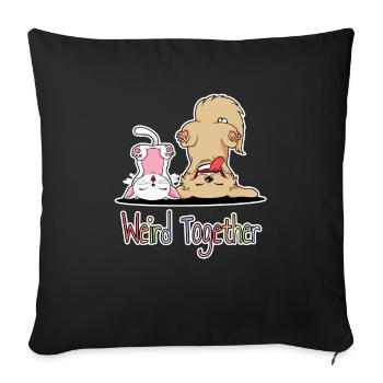 Weird Together - Cat Dog Friendship Pets - Sofa pillowcase 17,3'' x 17,3'' (45 x 45 cm) - black - Front