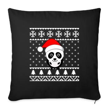 Christmas Panda Christmas Gift Idea Gift - Sofa pillowcase 17,3'' x 17,3'' (45 x 45 cm) - black - Front