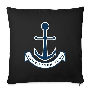 Hamburg HH Hamburger Jung Männer Jungs - Sofakissenbezug 45 x 45 cm - Schwarz - Vorne