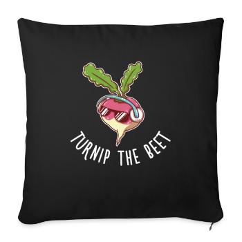 Music Vegan Stylish Cool Vegetable DJ Plant Turnip - Sofa pillowcase 17,3'' x 17,3'' (45 x 45 cm) - black - Front
