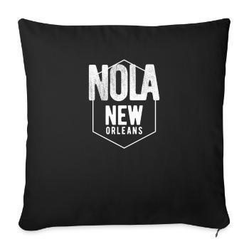 Insigne de fierté NOLA de la Nouvelle-Orléans - Housse de coussin décorative 45 x 45 cm - noir - Devant