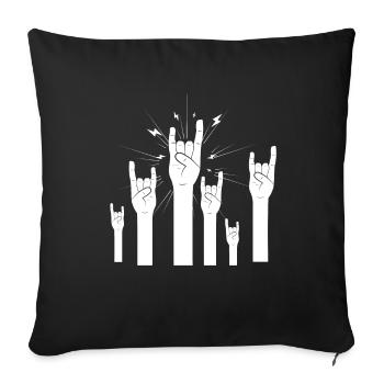 Festival Rock'n Roll French Fork Metal - Housse de coussin décorative 45 x 45 cm - noir - Devant