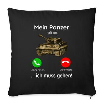 Panzerkampfwagen Tiger Panzer Militär Weltkrieg - Sofakissenbezug 45 x 45 cm - Schwarz - Vorne