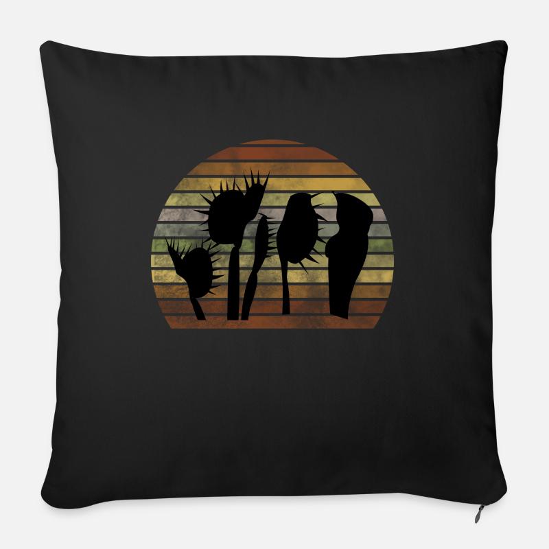 Pièges de mouches de Venus - Housse de coussin décorative 45 x 45 cm - noir